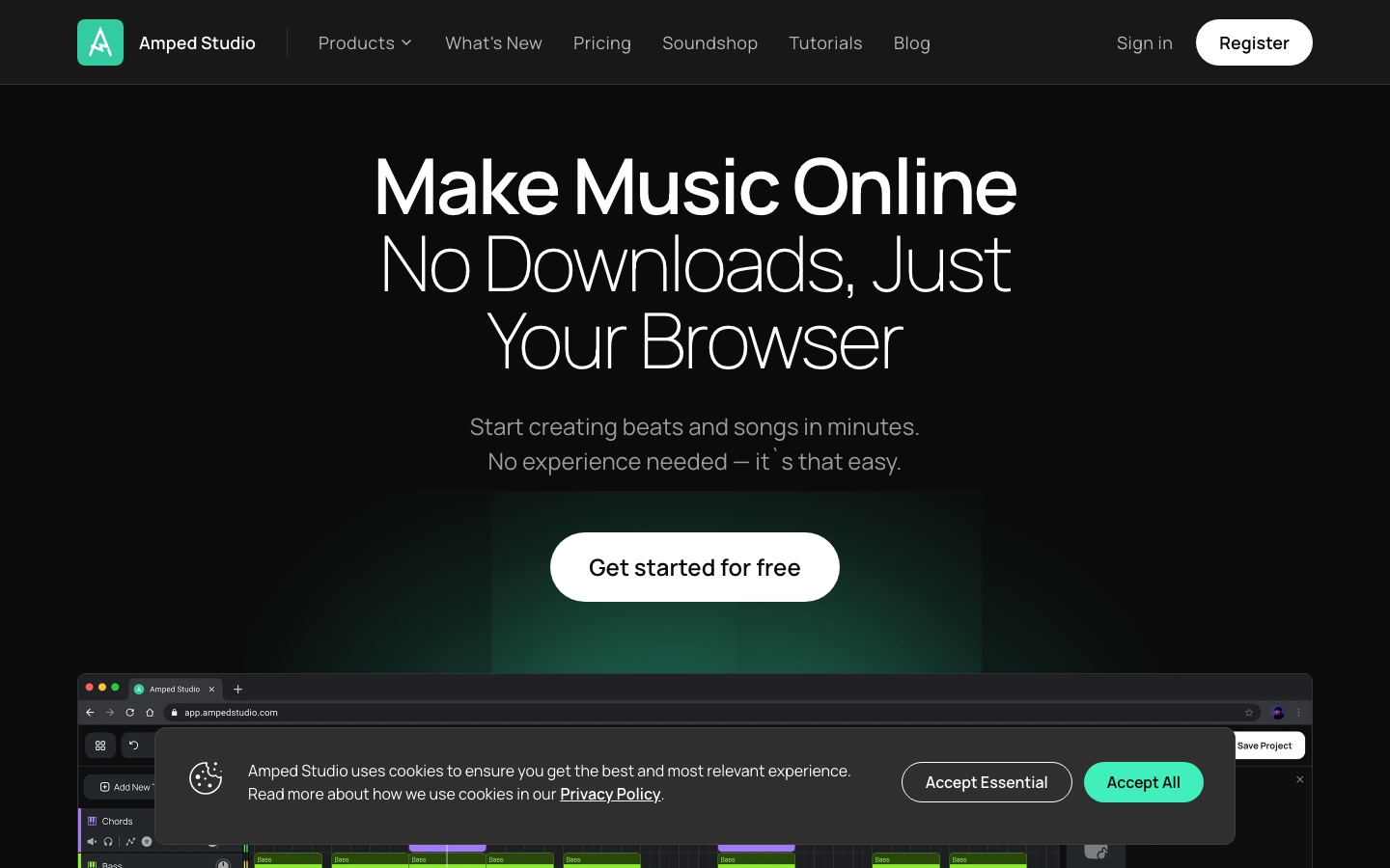 Sito web di Amped Studio