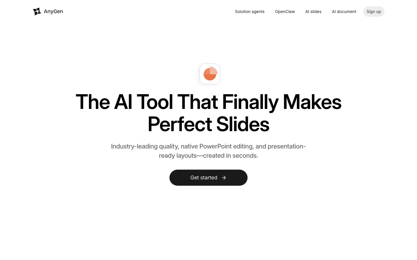 AnyGen ai slides page