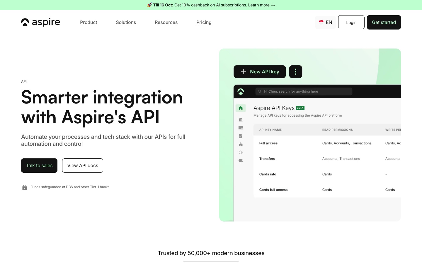 Aspire api page