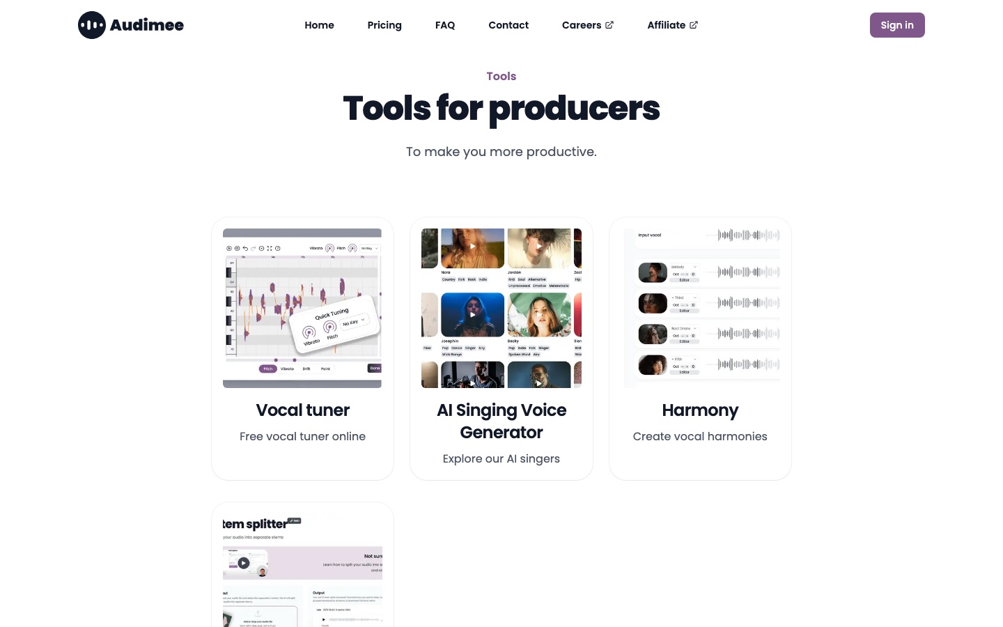 Audimee tools page
