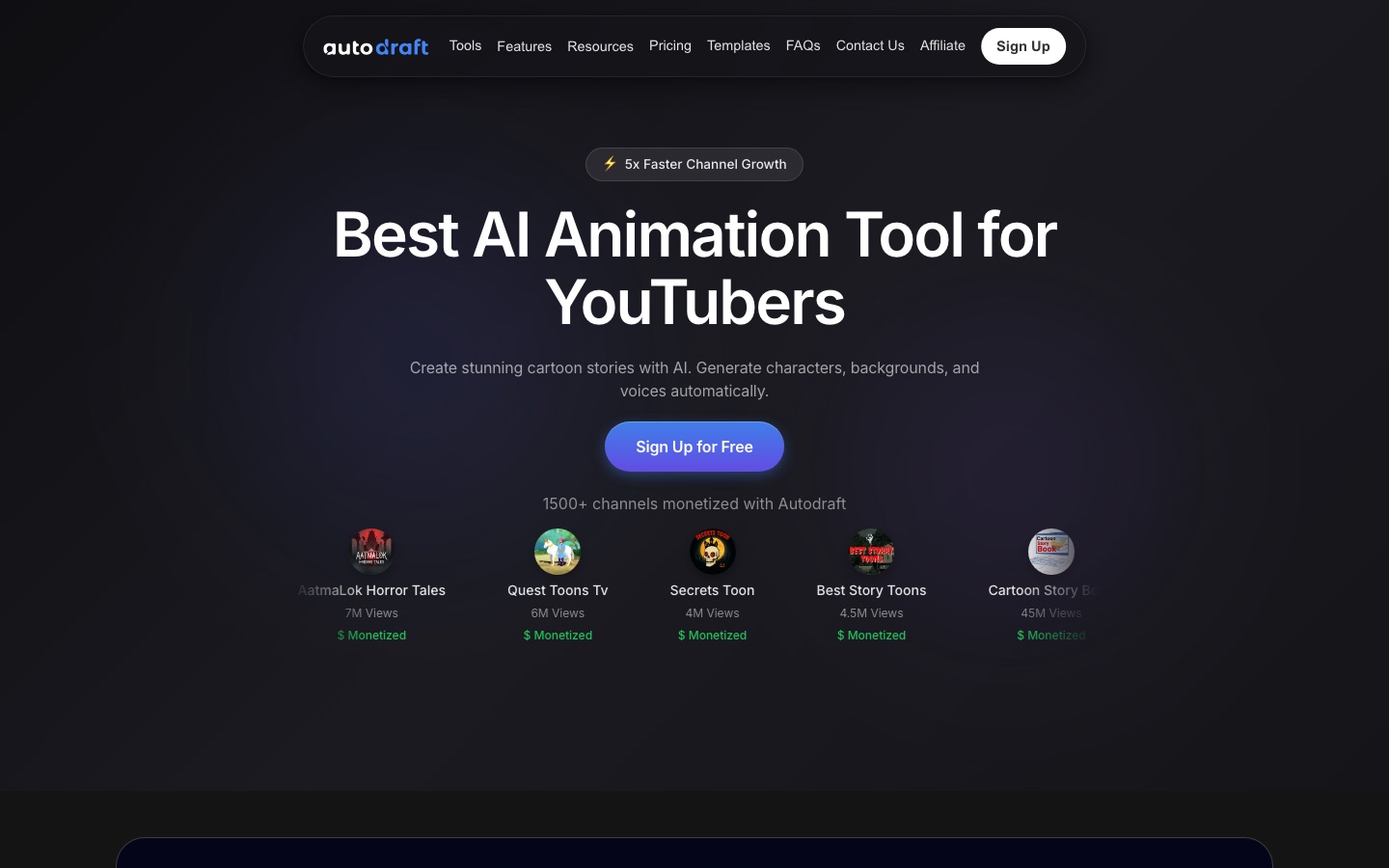 Startseite der Website von Autodraft