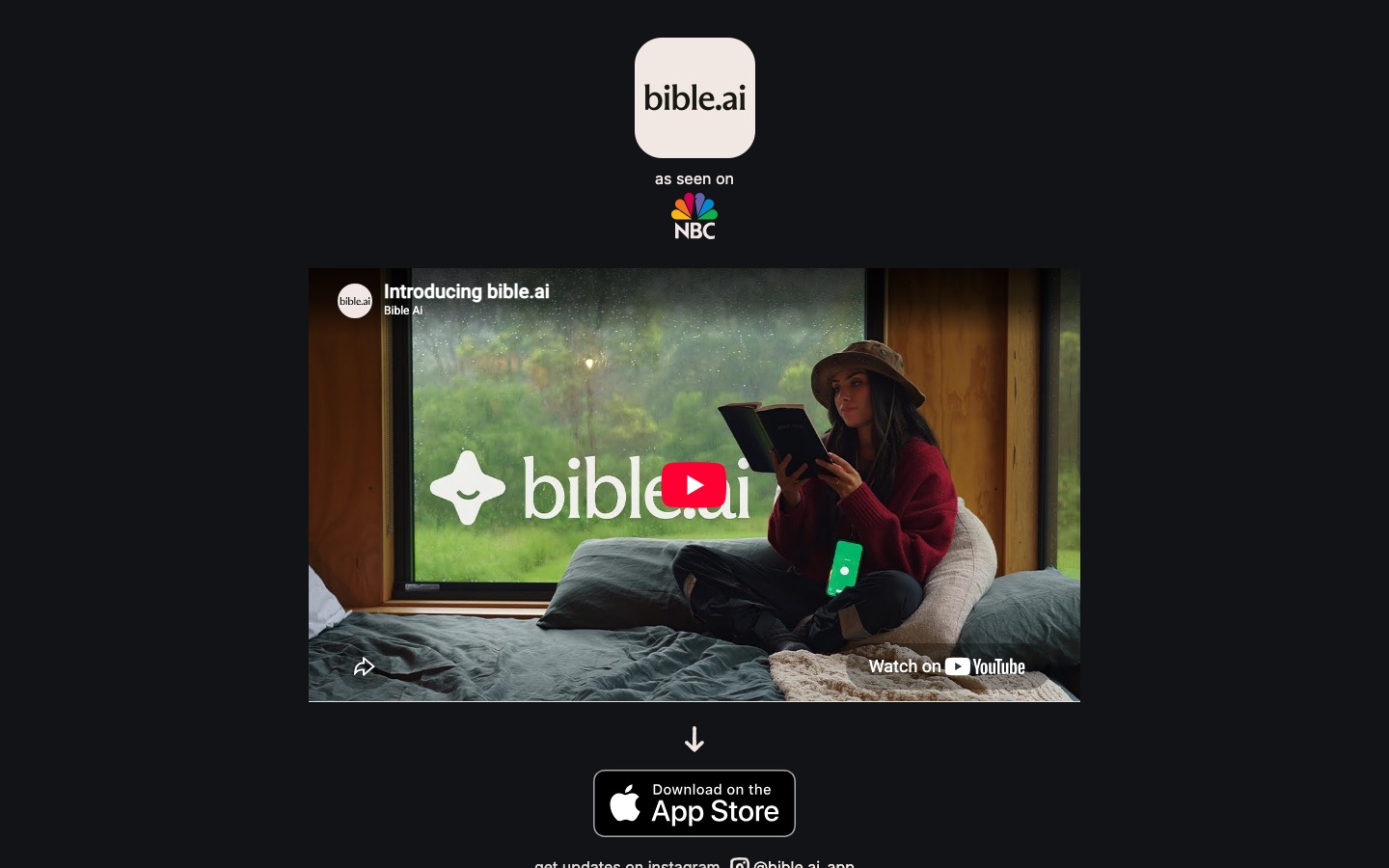 Startseite der Website von bible.ai