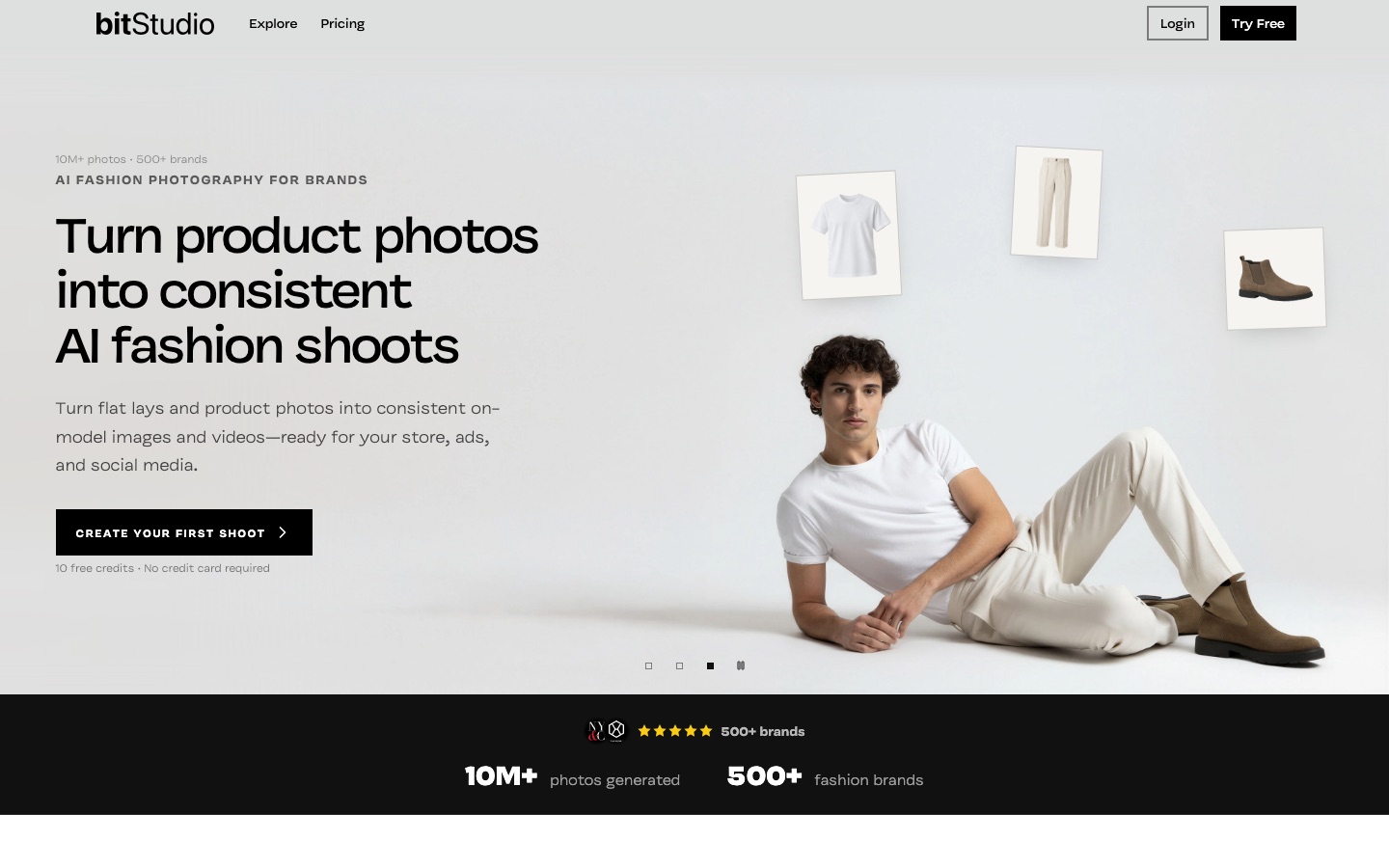Homepage van de website van bitStudio