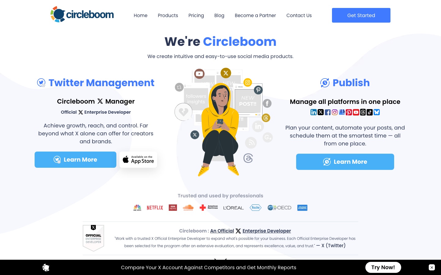 Homepage van de website van Circleboom