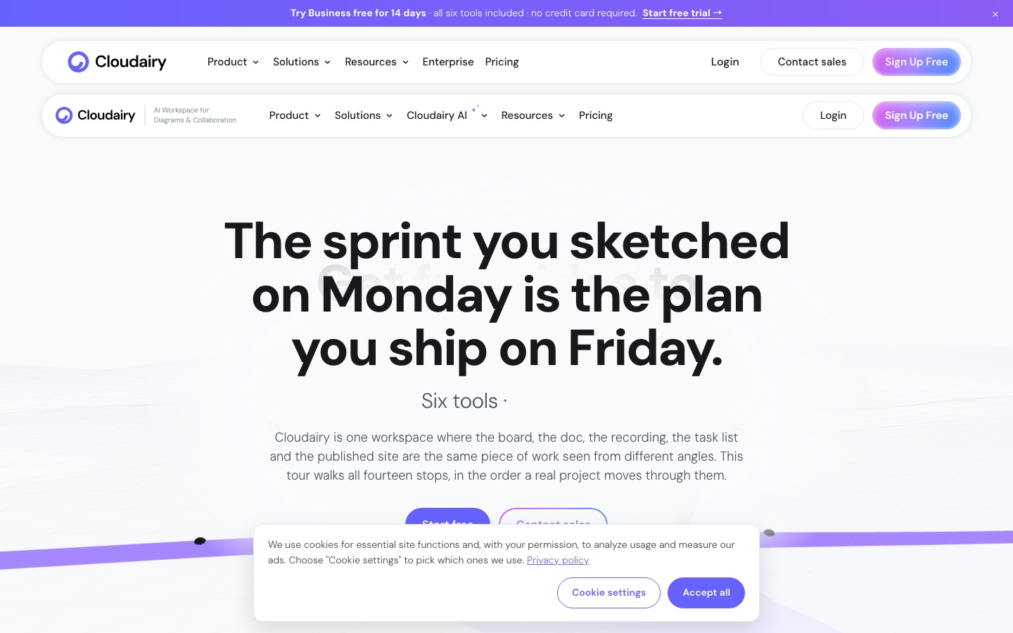 Cloudairy website home page