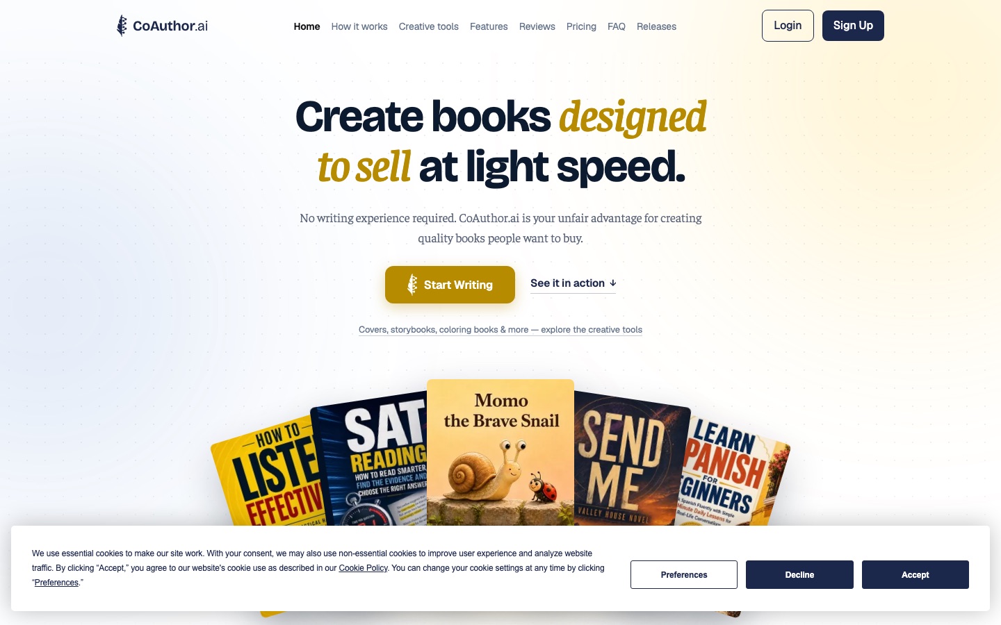Home page del sito di CoAuthor