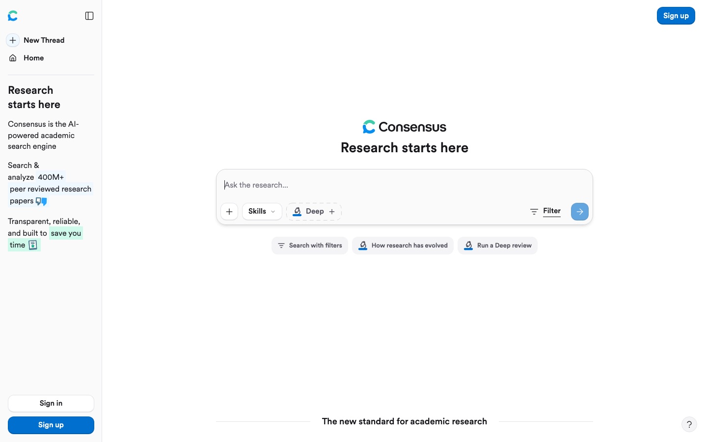 Page d’accueil du site de Consensus