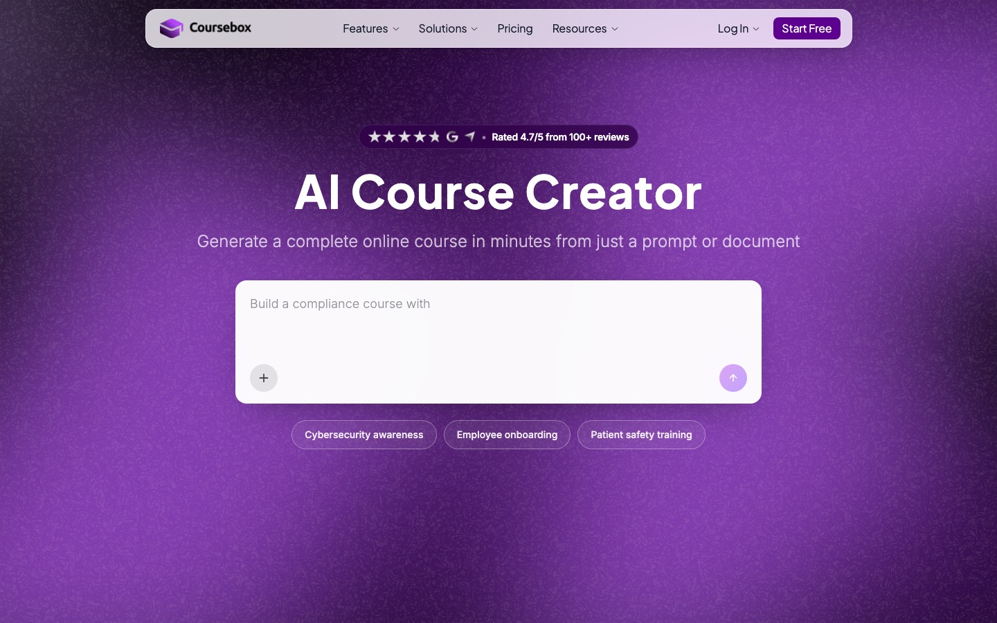 Главная страница сайта Coursebox