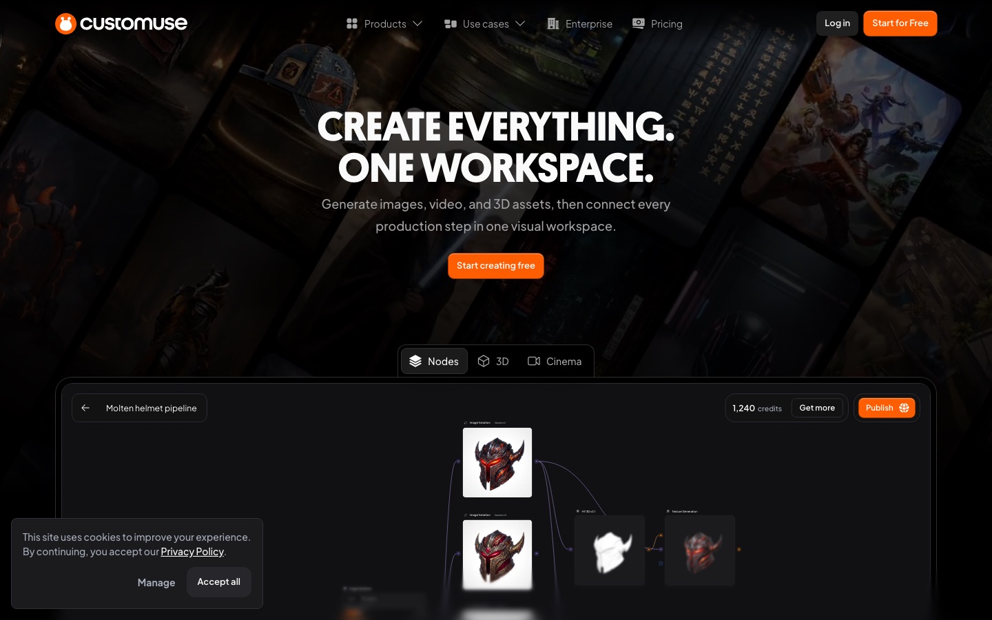 Homepage van de website van Customuse