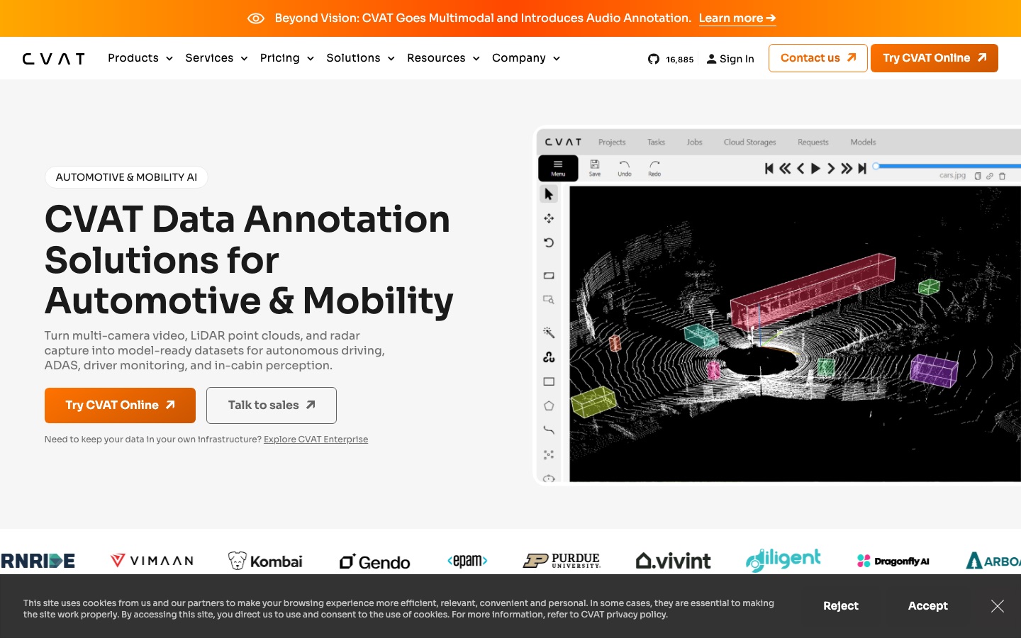 CVAT automotive and mobility page