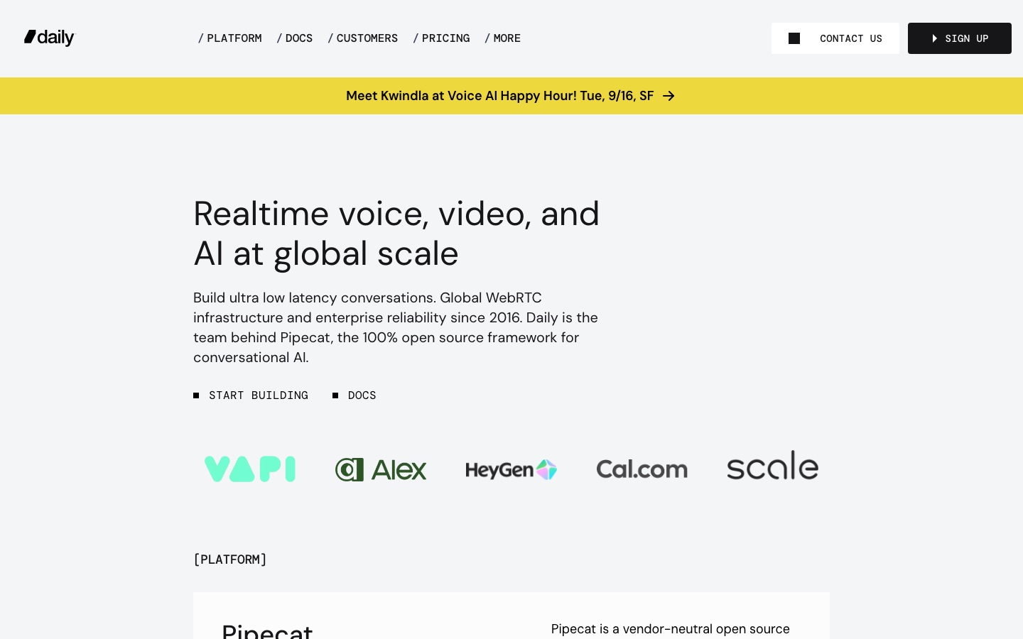 Home page del sito di Daily