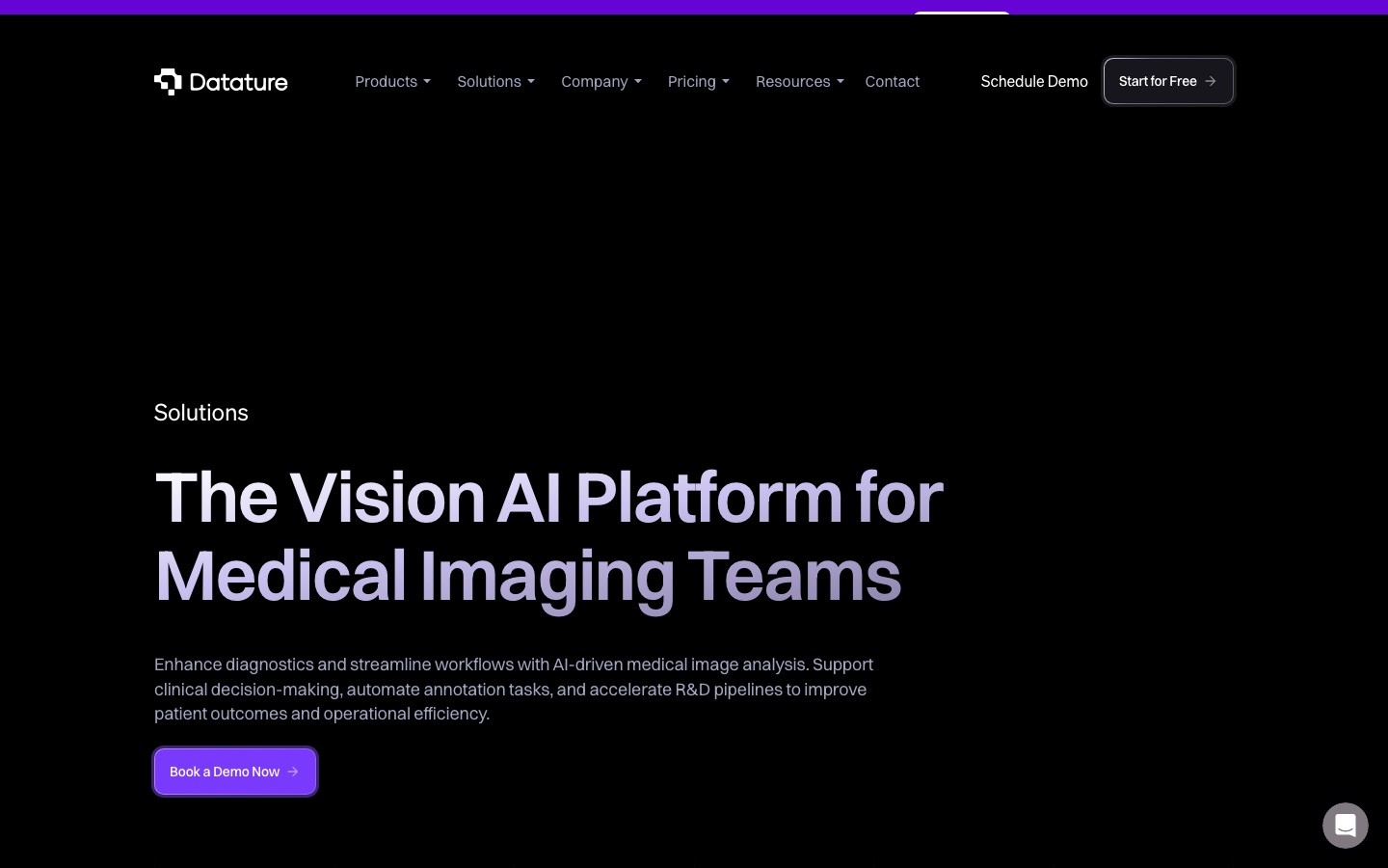 Datature healthcare solution page