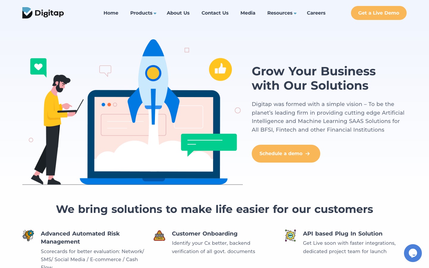 Home page del sito di Digitap.ai