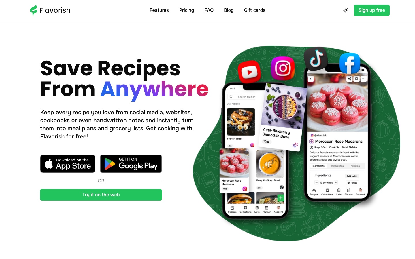 Flavorish website home page
