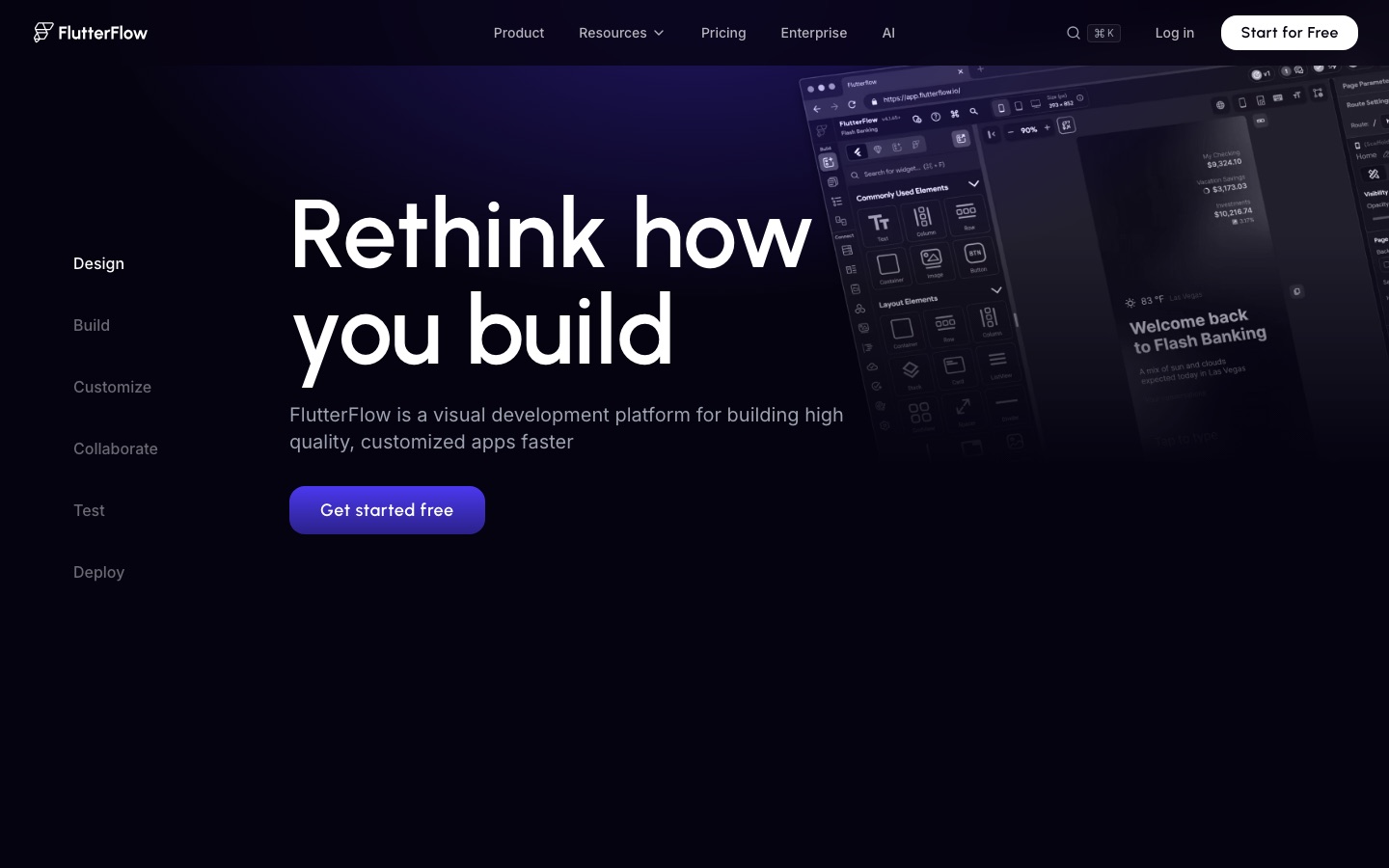 FlutterFlow product page