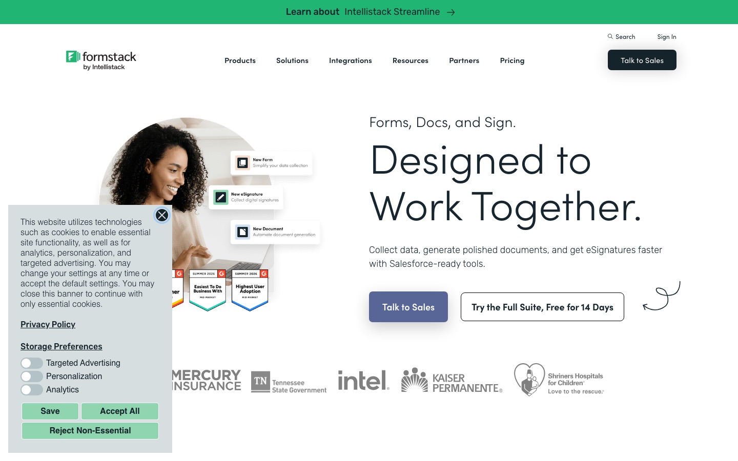 Formstack website home page