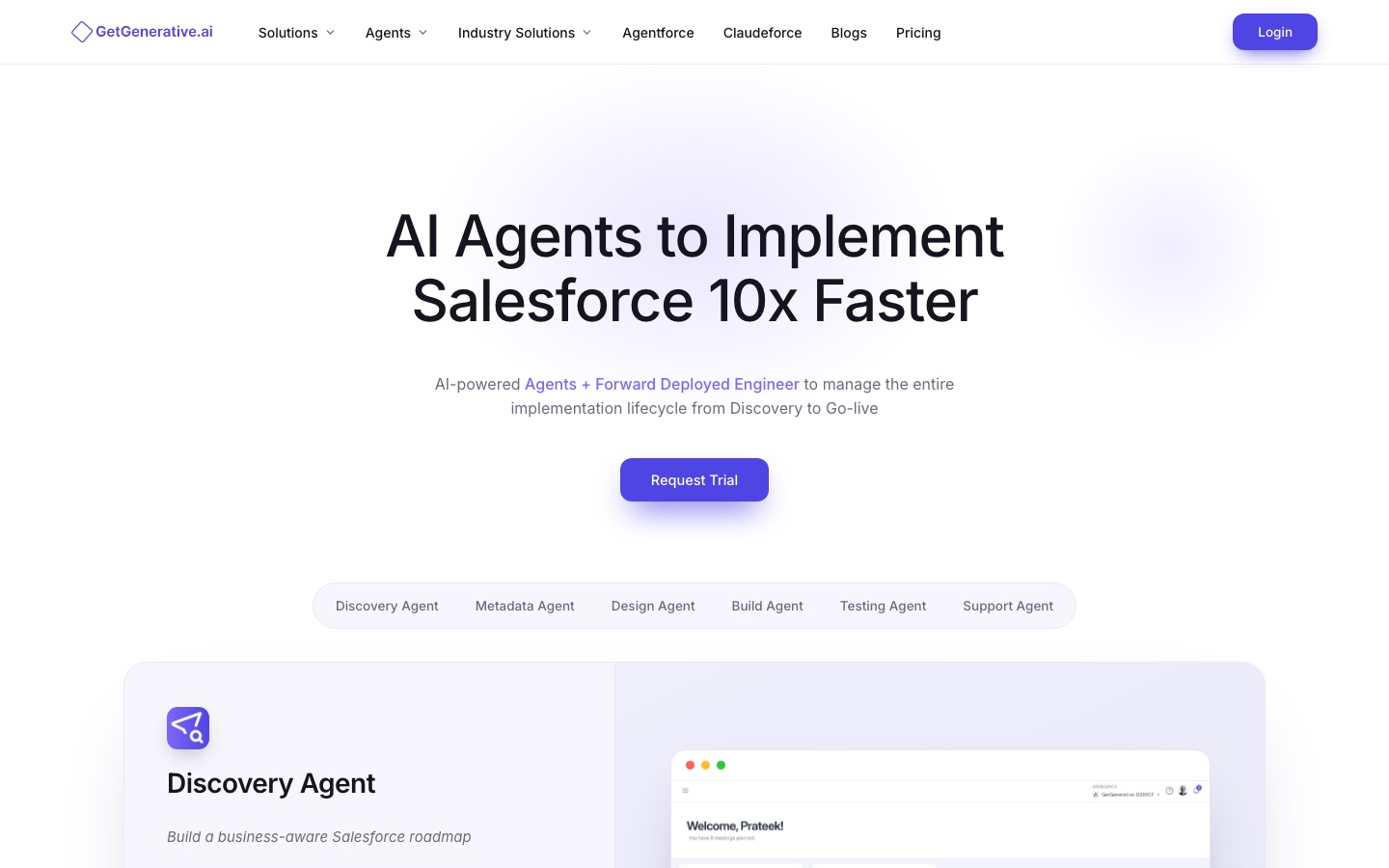Home page del sito di GetGenerative.ai