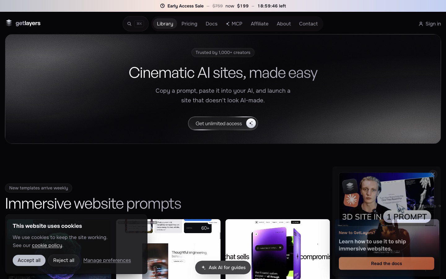 GetLayers website home page