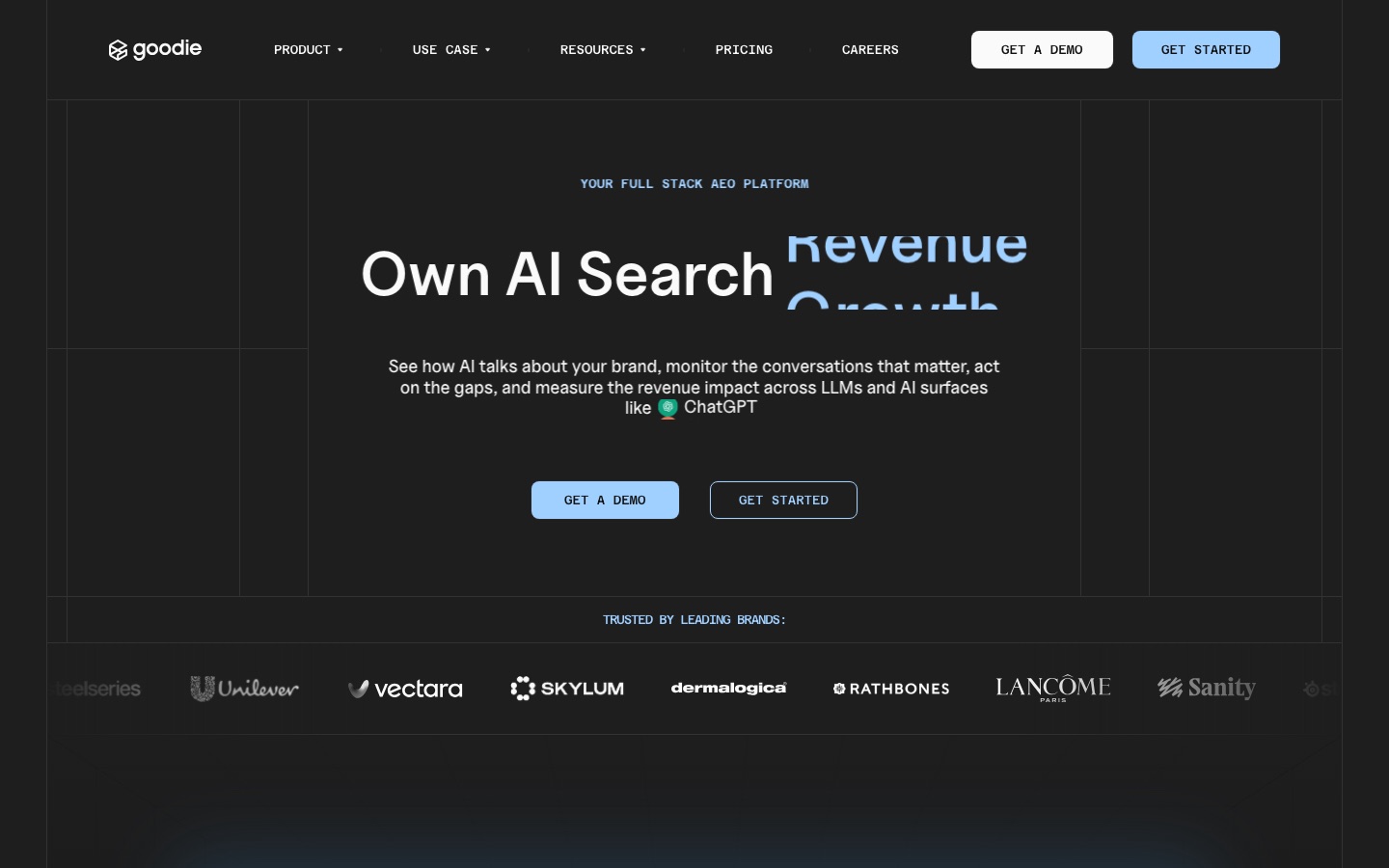 Goodie website home page