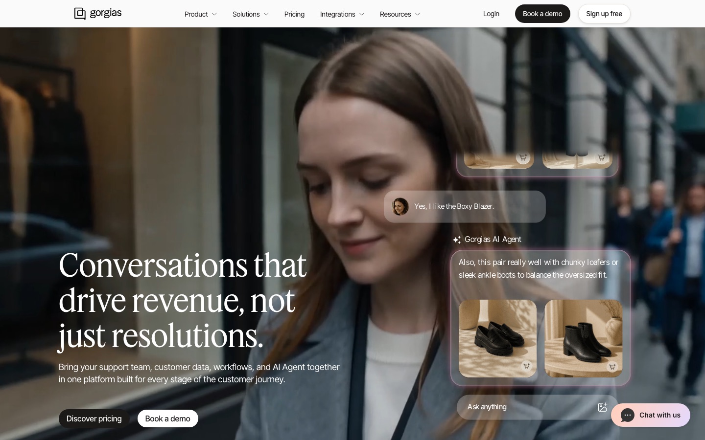 Gorgias website home page