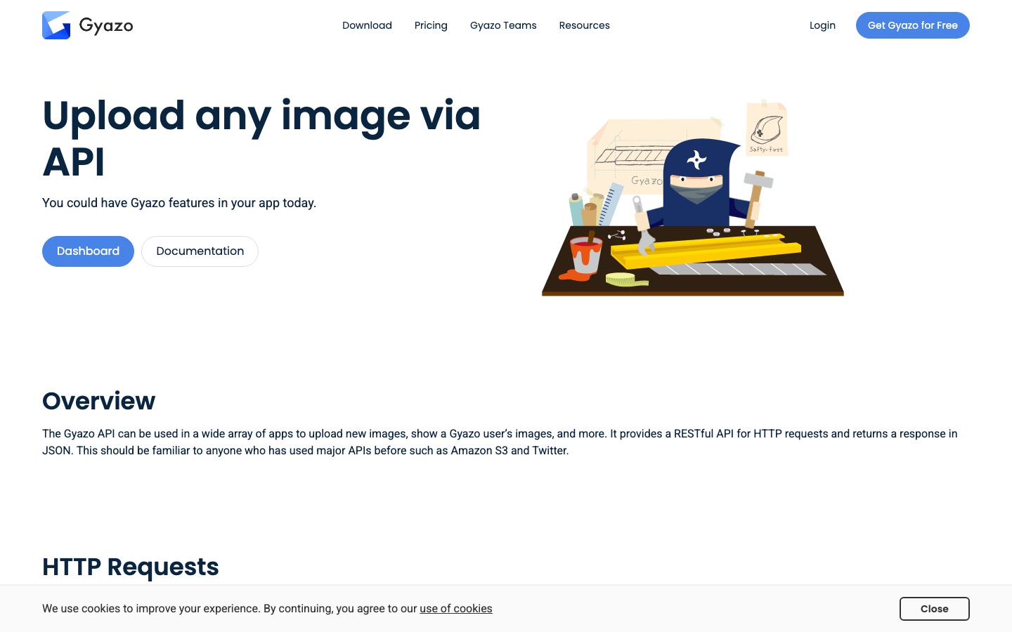 Gyazo API sayfası