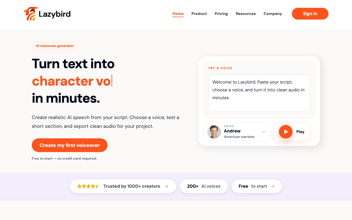 Главная страница сайта Lazybird