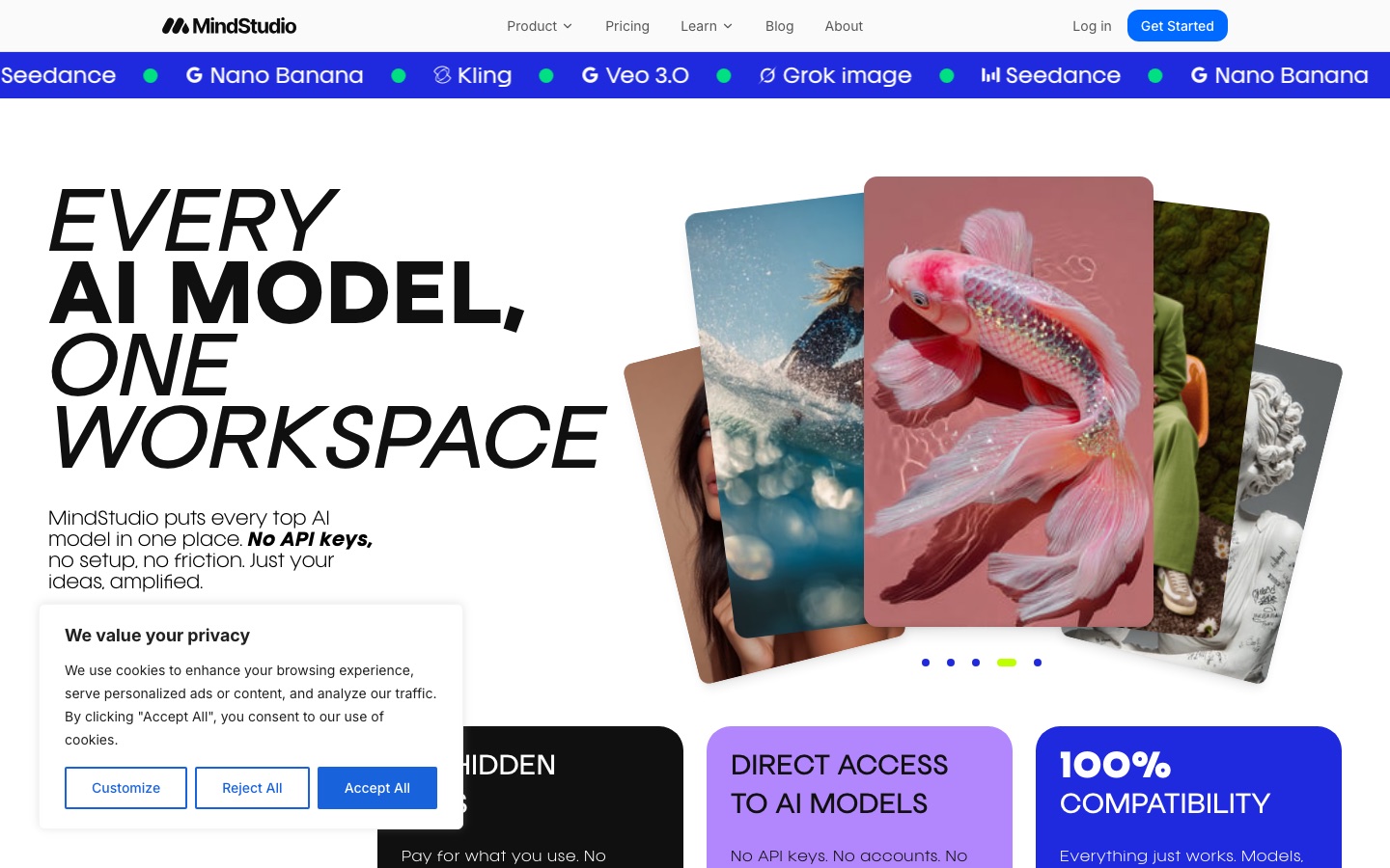 Seite der AI Media Workbench von MindStudio
