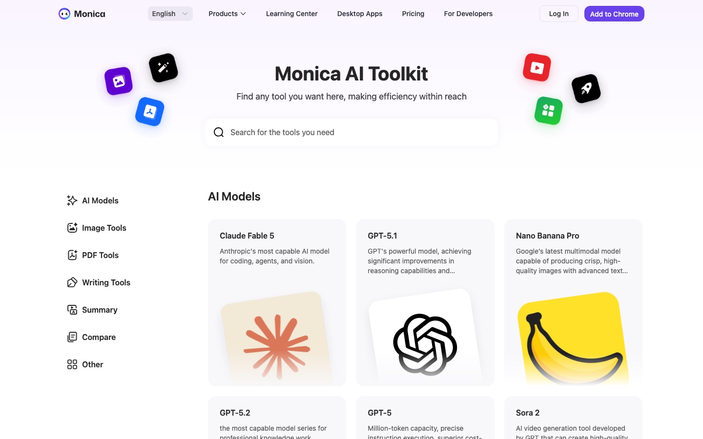 Monica ai toolkit page