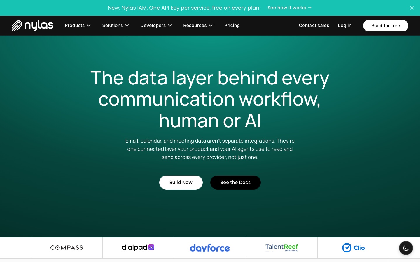 Nylas website home page