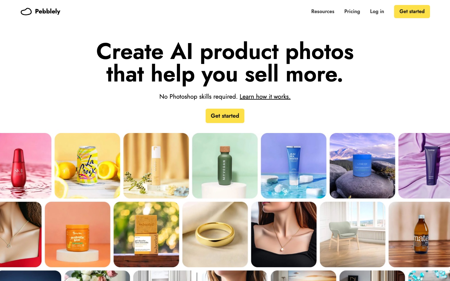 Pebblely website home page