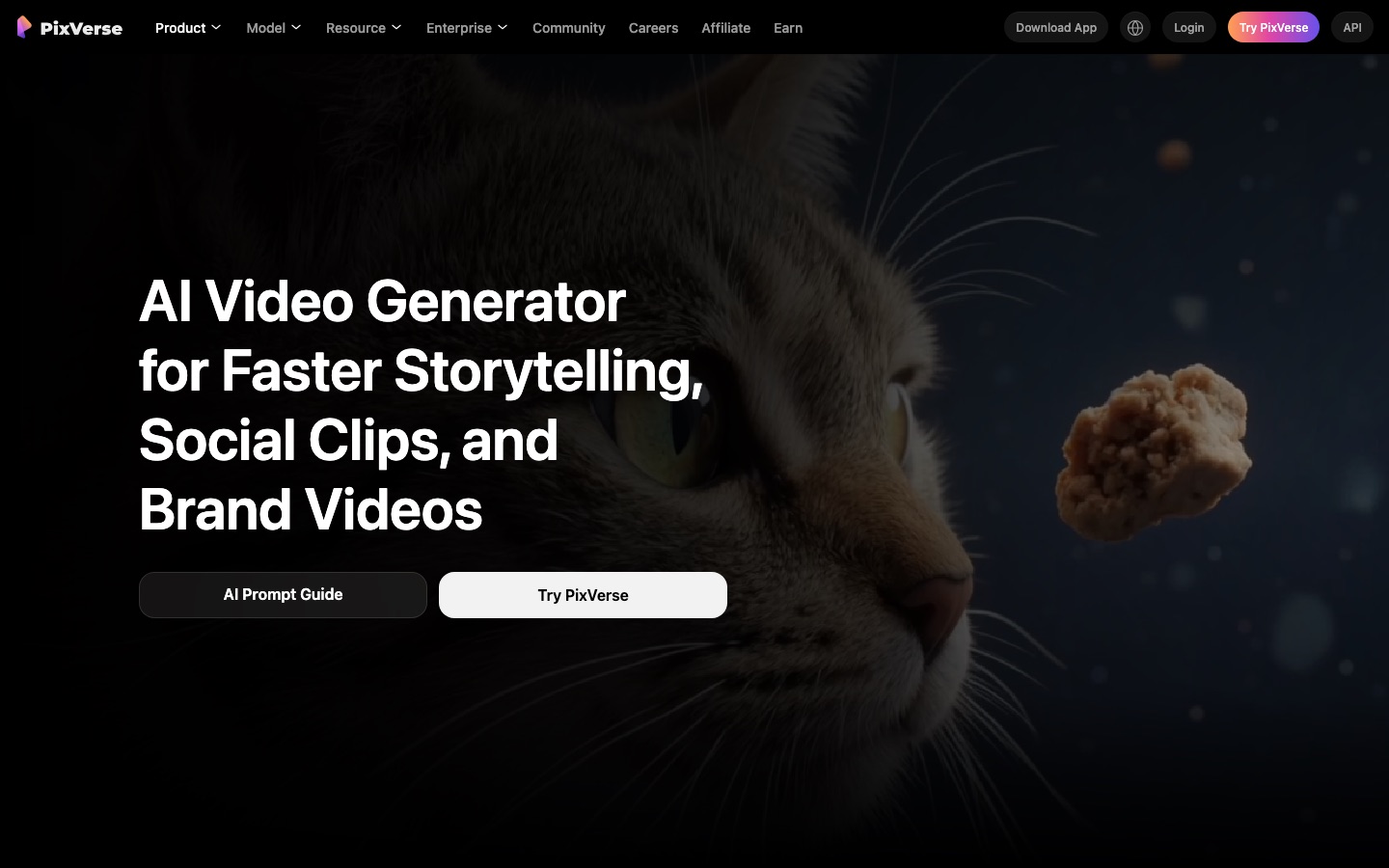 Pagina del generatore di video con IA di PixVerse