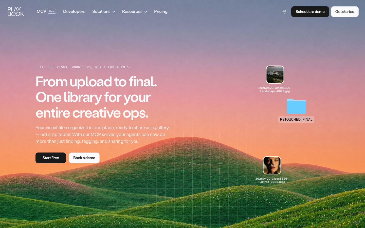 Startseite der Website von Playbook