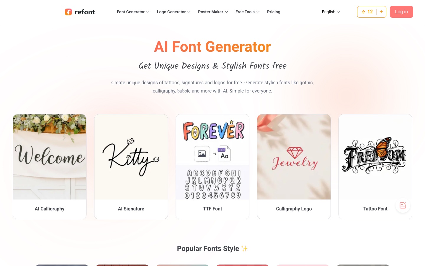 Startseite der Website von Refont
