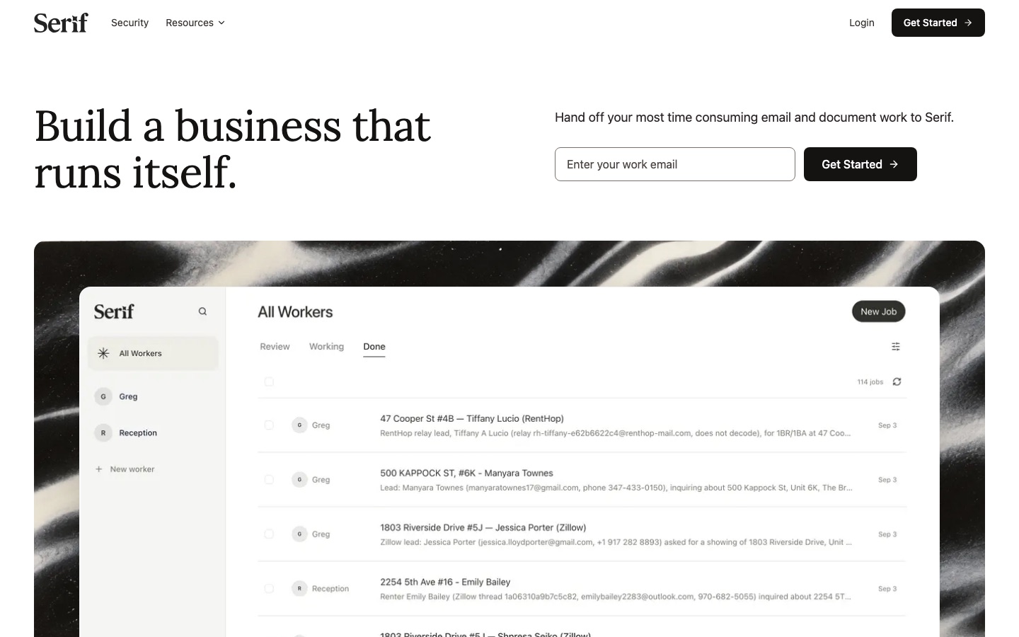 Home page del sito di Serif