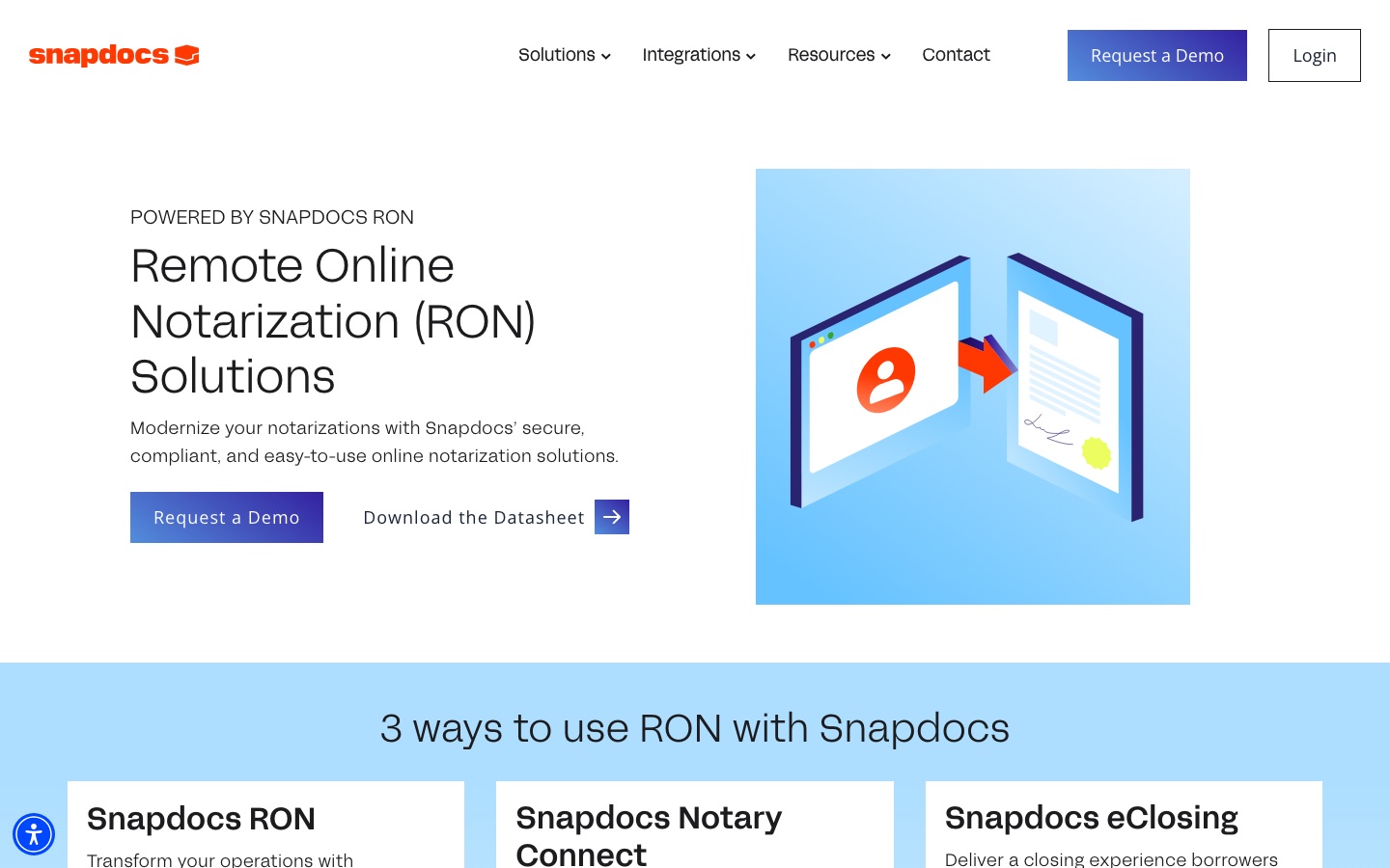 Snapdocs remote online notarization page