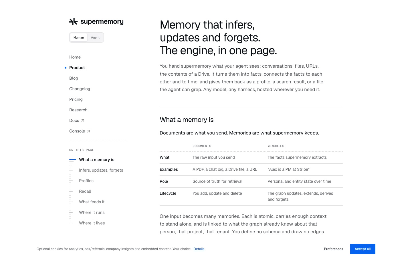 Supermemory product page