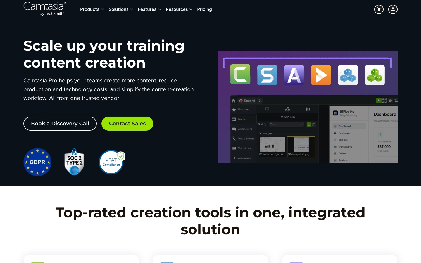 TechSmith business solutions page