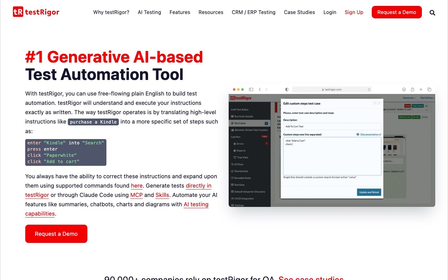 testRigor website home page