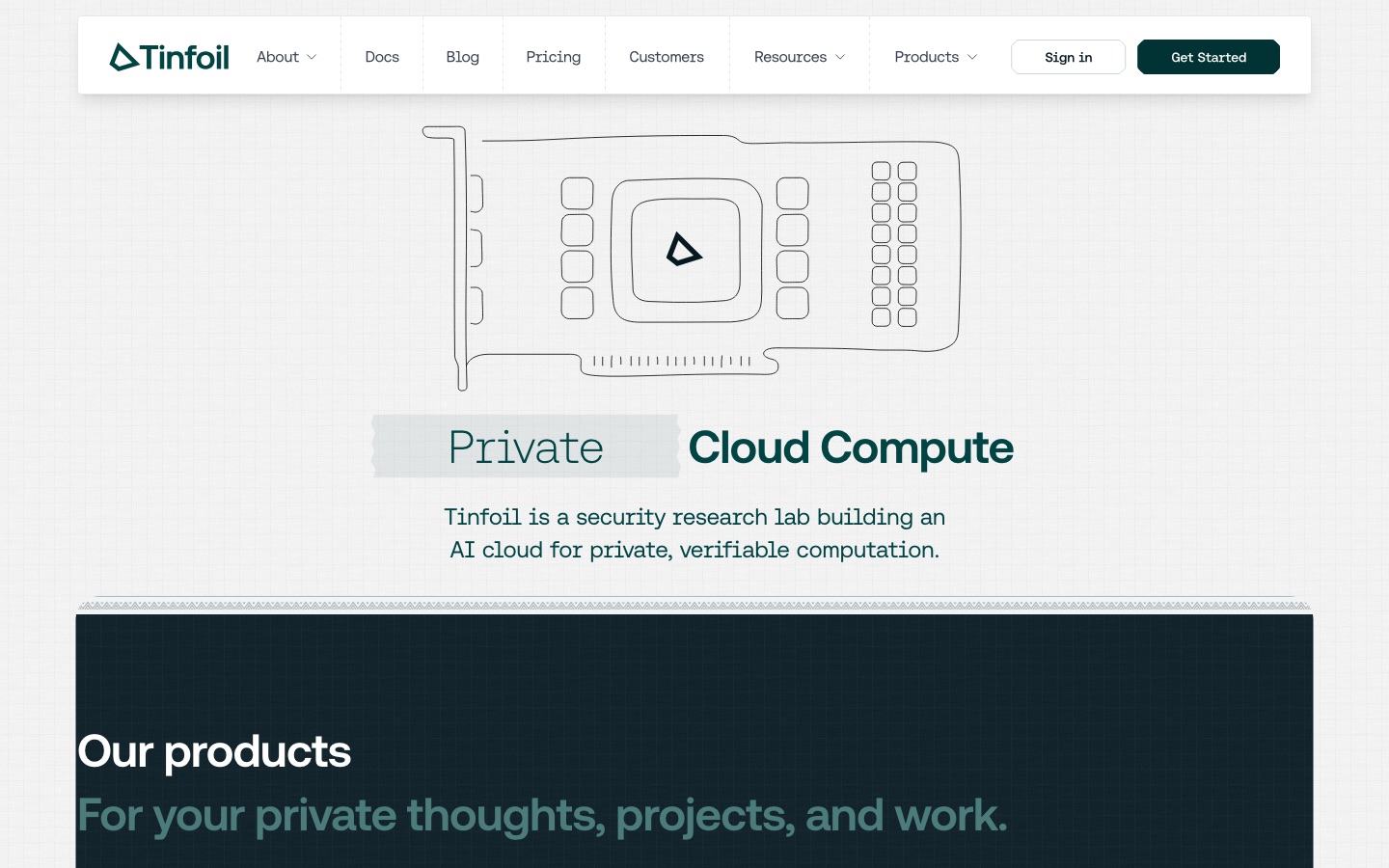 Tinfoil website home page