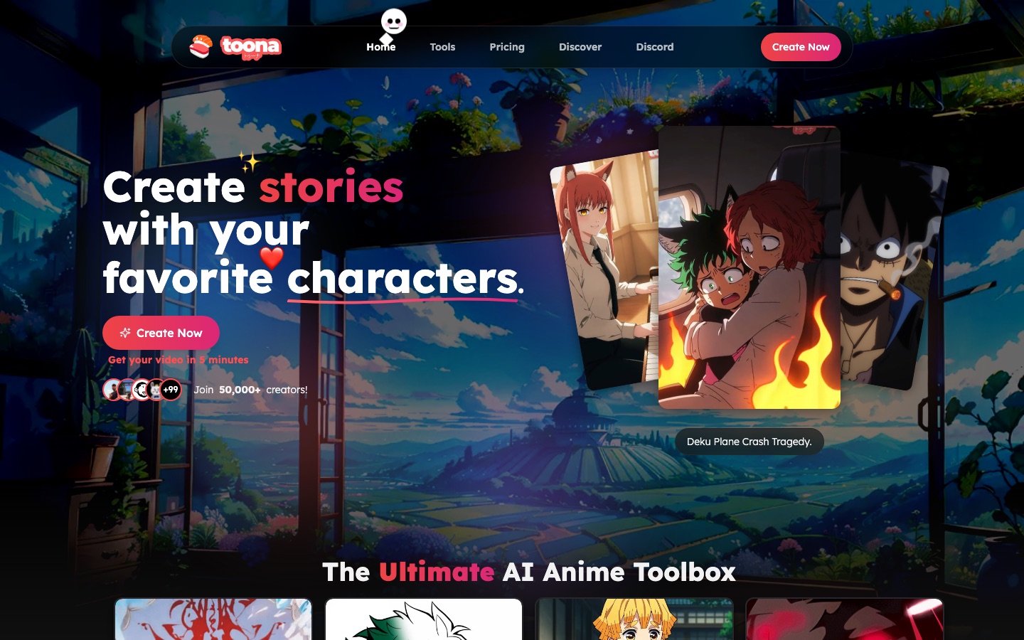 toona website home page