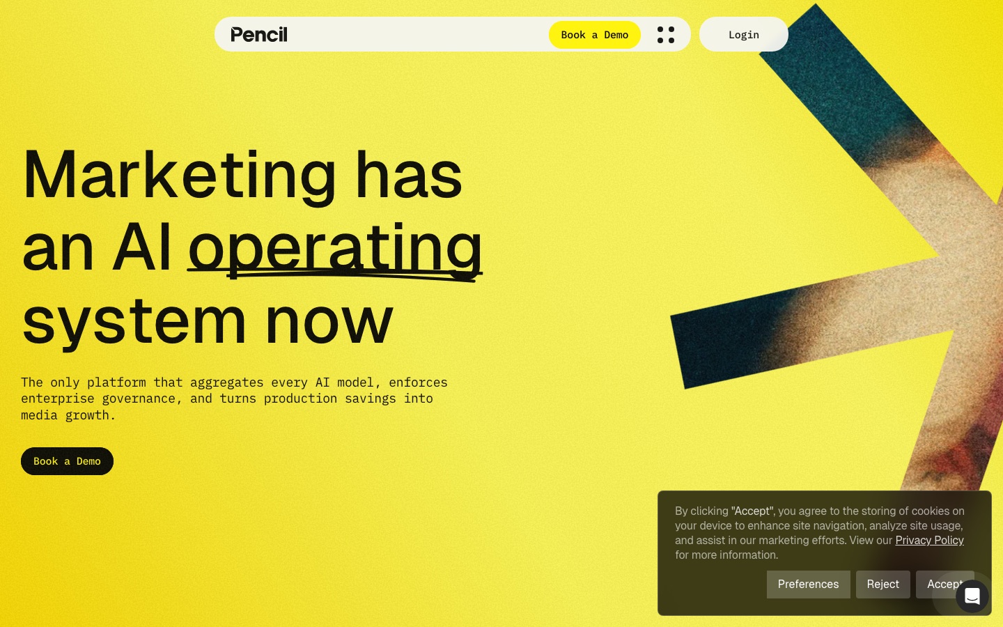 Startseite der Website von Pencil