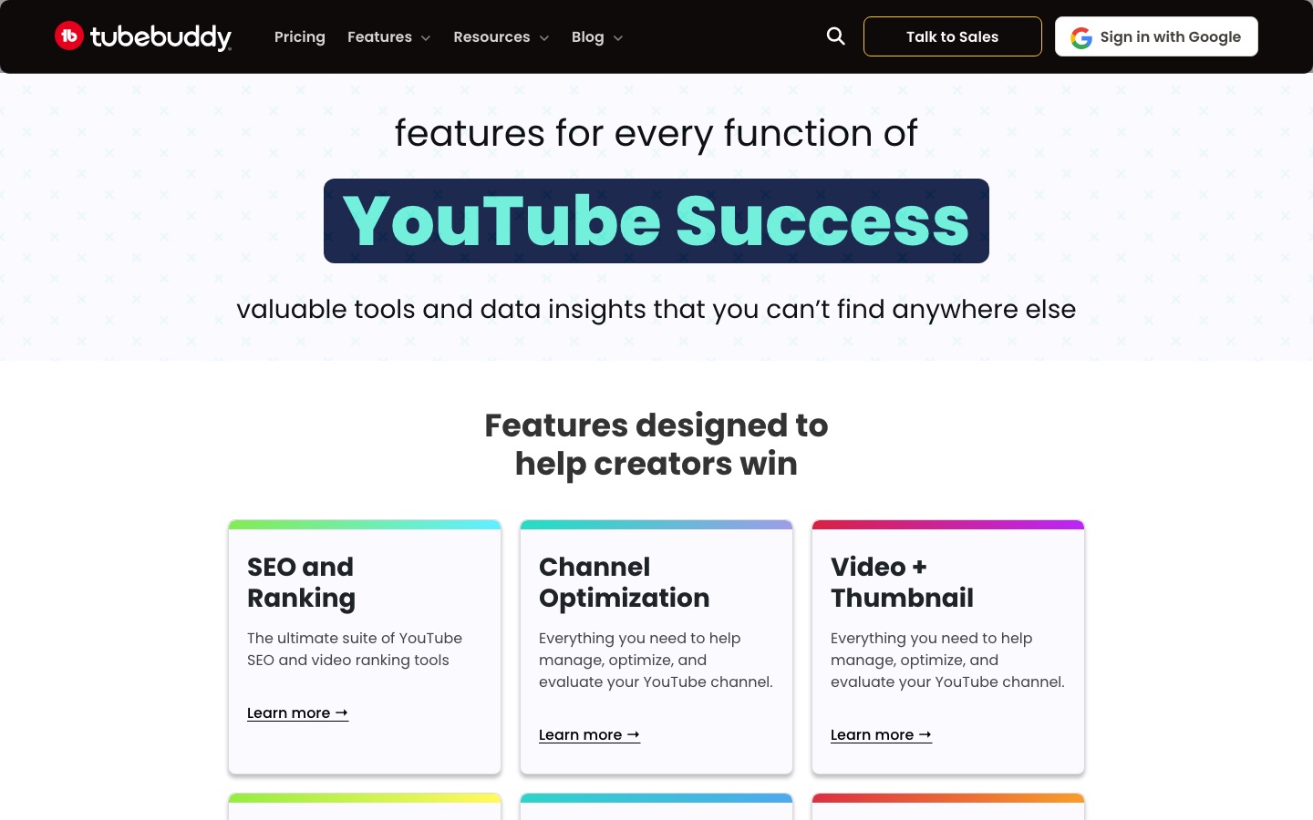 TubeBuddy all tools page