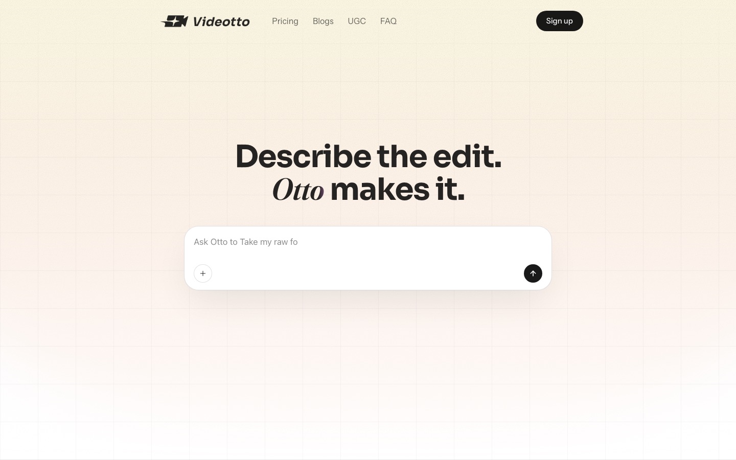 Startseite der Website von Videotto
