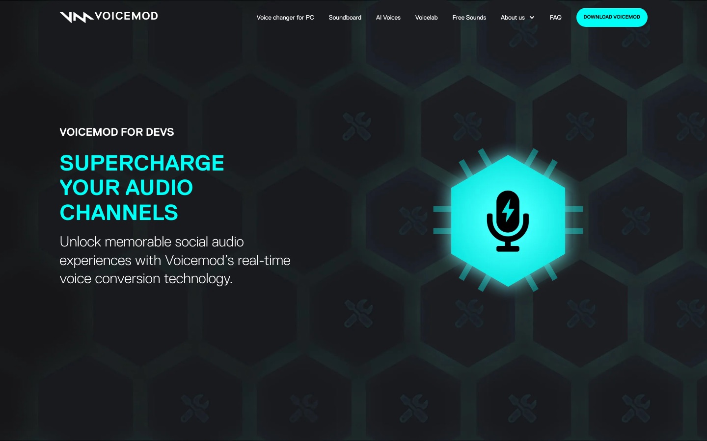 Pagina voicemod for developers di Voicemod